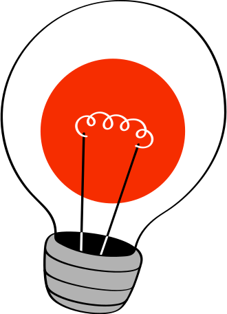 light bulb with red light Illustration in PNG, SVG