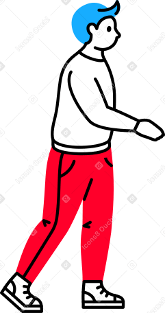 standing man  stretches his hand forward Illustration in PNG, SVG