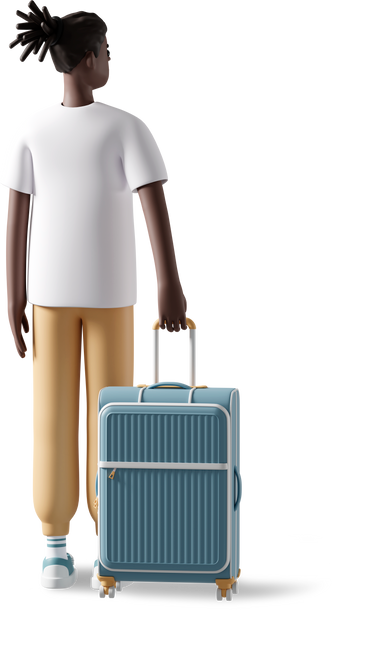 boy with suitcase travel PNG, SVG