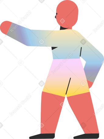 chilld pointing back Illustration in PNG, SVG
