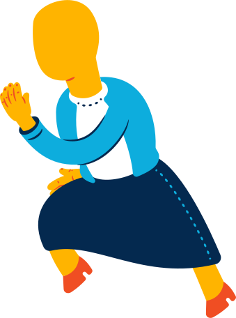 old woman running Illustration in PNG, SVG