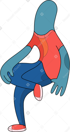 man thin sitting Illustration in PNG, SVG