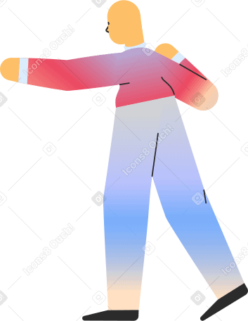 person pointing back PNG, SVG