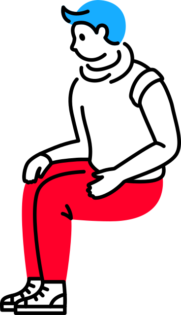 seated man with rolled up sleeve PNG, SVG