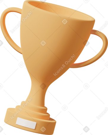 3D Troféu de ouro no ar PNG, SVG