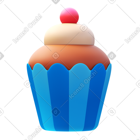 3D cupcake PNG, SVG