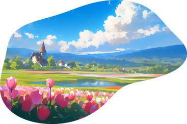 Tulip field background PNG, SVG