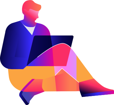 Man sitting on the floor with a laptop PNG, SVG
