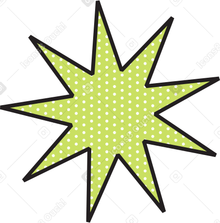 green star polka dot Illustration in PNG, SVG