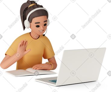 在线会议中的女性 PNG, SVG