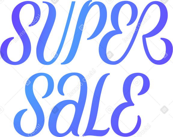 lettering super sale gradient Illustration in PNG, SVG