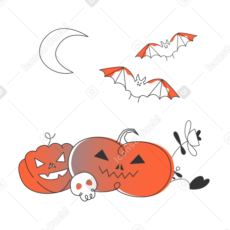 Halloween pumpkins Illustration in PNG, SVG