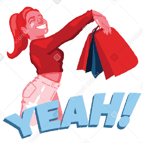 Joy of shopping Illustration in PNG, SVG