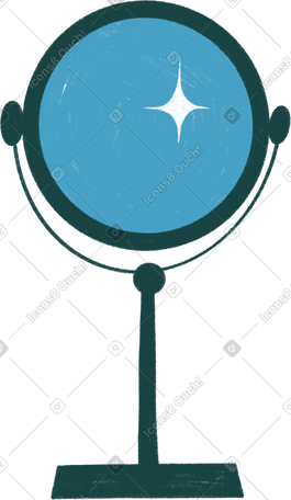 round mirror on a leg PNG, SVG