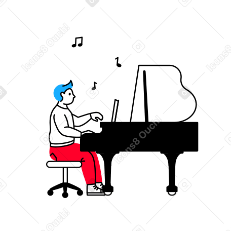 The pianist PNG, SVG