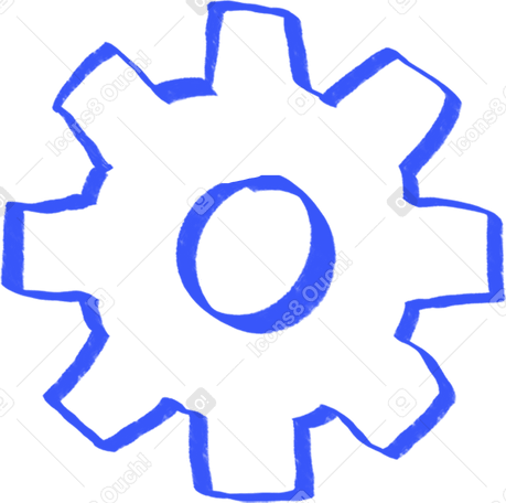 blue gear Illustration in PNG, SVG