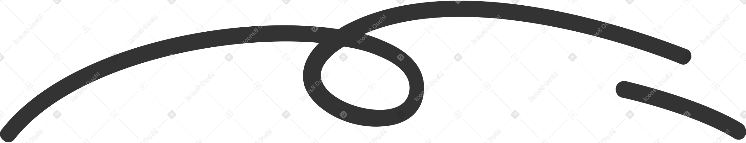 卷曲线黑色 PNG, SVG