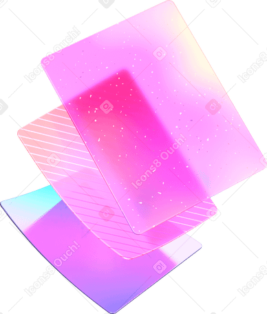 3D layered, textured plastic rectangles  PNG, SVG