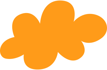 Orange fluffy cloud PNG、SVG