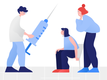 People getting the flu or coronavirus vaccine PNG, SVG