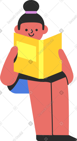 女孩看书 PNG, SVG