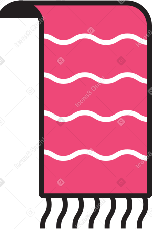 red striped scarf Illustration in PNG, SVG