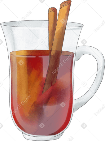 mulled wine with cinnamon PNG, SVG