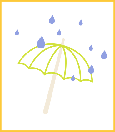 framed umbrella with rain PNG, SVG
