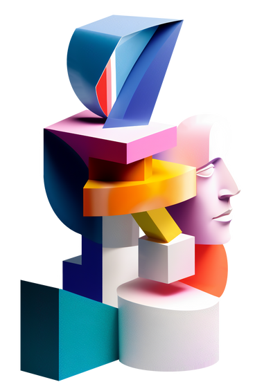 abstract composition with head silhouette PNG, SVG