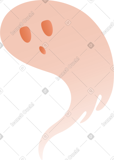 Big orange ghost PNG, SVG