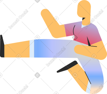 穿短裤的人跳踢 PNG, SVG