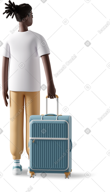 Boy with suitcase travel PNG, SVG