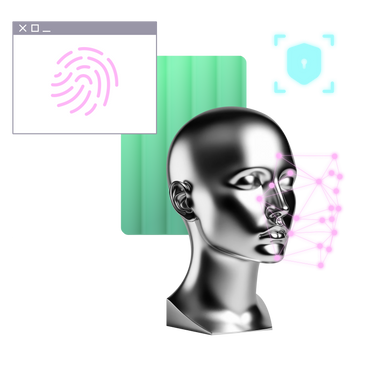 Идентификация лица и аутентификация по отпечатку пальца в PNG, SVG