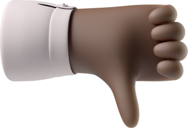 Black skin hand showing thumbs down PNG, SVG