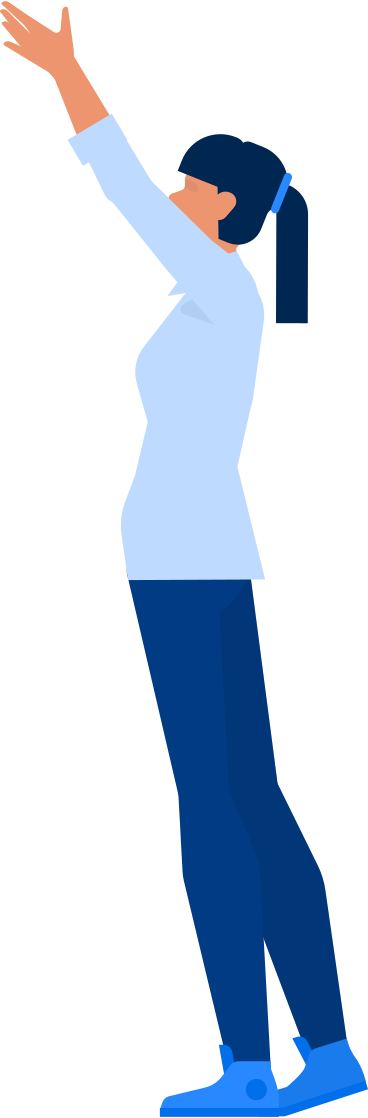 woman holding up PNG, SVG