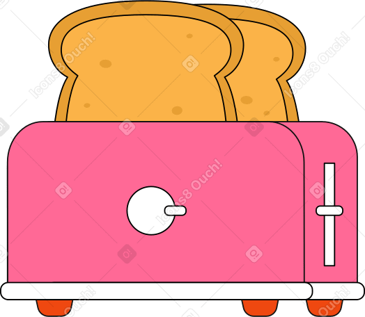 toaster with bread Illustration in PNG, SVG