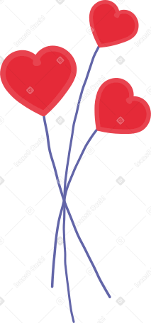 three heart balloons PNG, SVG