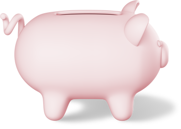 side view of piggy bank PNG, SVG