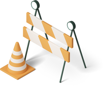 Cono de tráfico y barrera vial. PNG, SVG