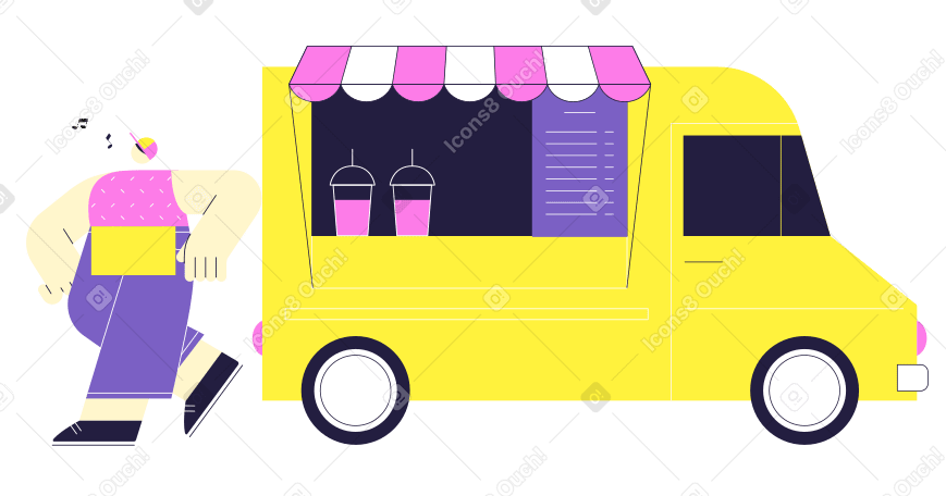 Фургон для коктейлей в PNG, SVG