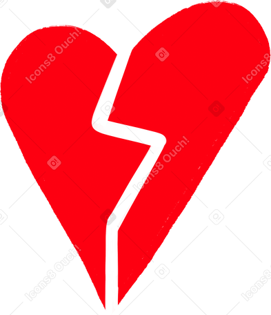 broken red heart PNG、SVG
