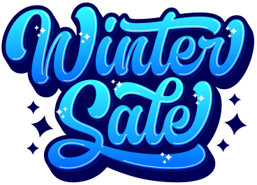 lettering winter sale with stars text PNG, SVG