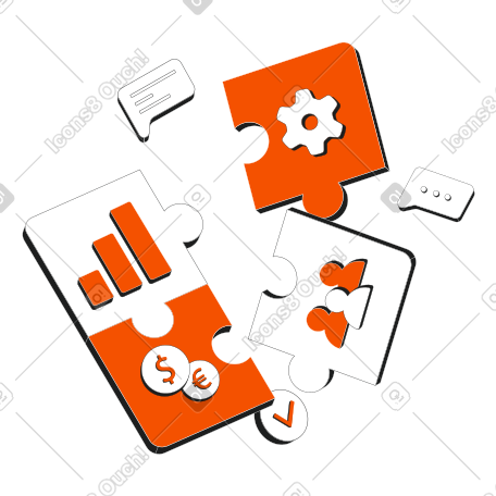 拼图中的团队合作和业务框架 PNG, SVG