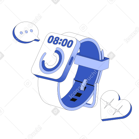 Smart watch for heart health monitoring PNG, SVG