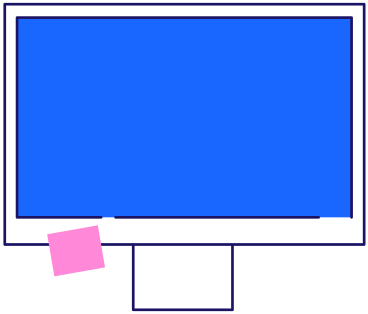 computer with note PNG, SVG