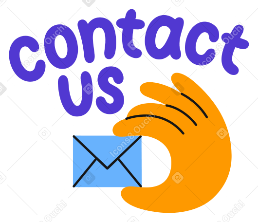 hand and lettering contact us sticker PNG, SVG