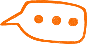 Orange bubble with three dots PNG, SVG