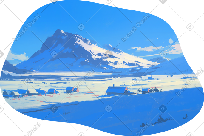 冰岛下雪的背景 PNG, SVG