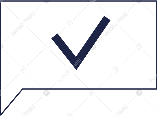 speech bubble with a check mark Illustration in PNG, SVG