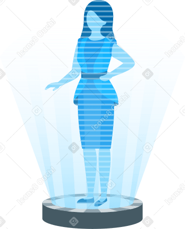 woman in hologram Illustration in PNG, SVG
